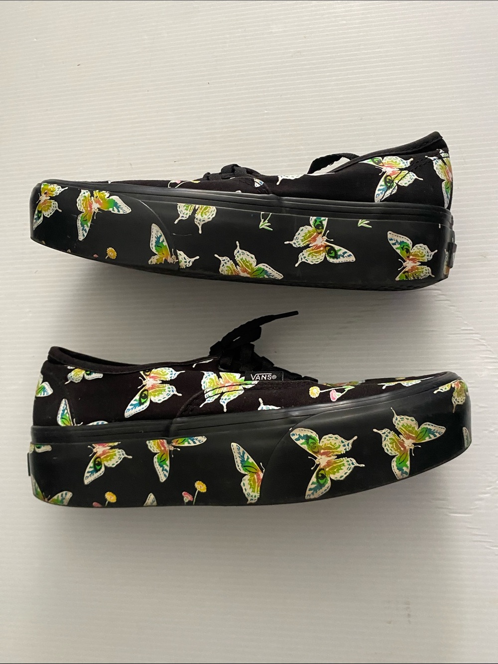 Vans Platform Sneakers with Butterfly Print - Black